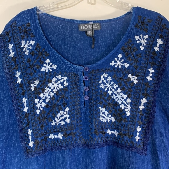 Be Beach by Exist S/M Boho Embellished Fringed Denim Swimsuit Cover Up. - Picture 3 of 8